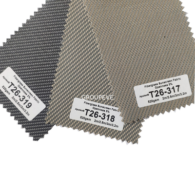 comprar Tela de la sombra de la protección solar del PVC de la fibra de vidrio el 58% del 42% para las persianas de rodillo 48x46” Fabricación en línea