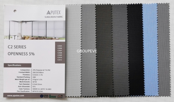 Tejido para persianas de protección solar de alta calidad de China ¢ Protección UV y resistente a la contracción