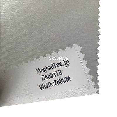 La espuma apoyó la tela de capa blanca 340gsm de las persianas de rodillo del apagón