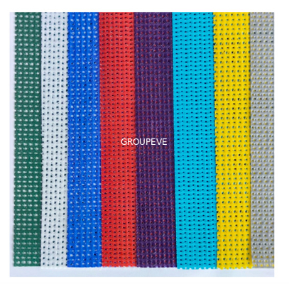 El PVC púrpura amarillo blanco 1000D cubrió el poliéster Mesh Fabric Mesh Cloth 9x12