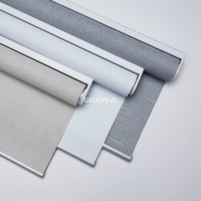 comprar Sombras sin cuerda 100% del rodillo de la tela de las persianas de rodillo del apagón del poliéster para Windows Fabricación en línea