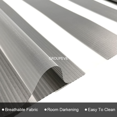 100% Poliéster Moderno Roller Zebra Blinds Tejido con diseño de doble capa para el control de la luz privacidad