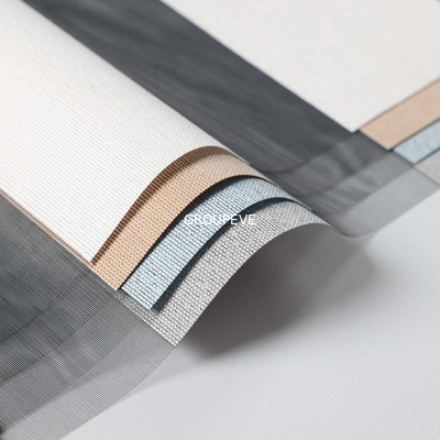 comprar Estilo moderno 35% Poliéster 65% PVC Zebra Roller Blinds Arco iris Sombras suaves y transparentes Sombras de ventana Fabricación en línea