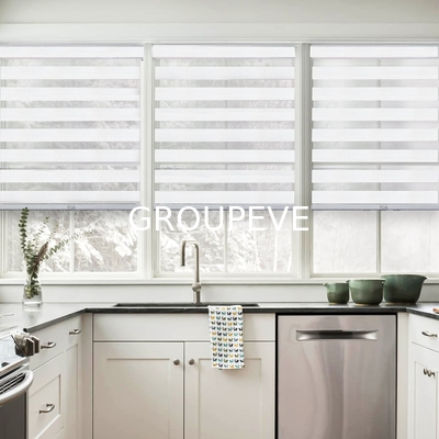 comprar 100% de poliéster Semi ventana oscurecimiento Jacquard Zebra Reemplazo de tela Roller persianas sombras persianas protector solar Zebra Tejido Fabricación en línea