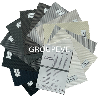 comprar 1% de apertura exterior de poliéster solar y persianas de PVC Tejidos para el tratamiento de ventanas Fabricación en línea