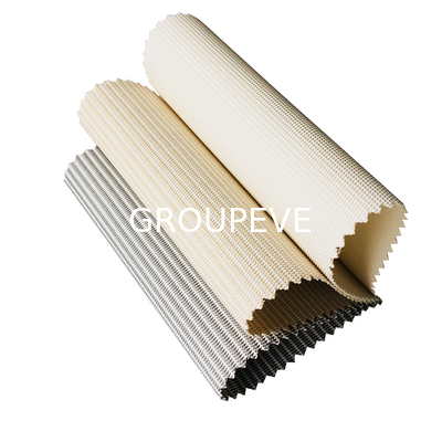 comprar 1% de transparencia Tejido protector solar impermeable retardante de llamas de poliéster de rollo plano Tejido ciego Fabricación en línea