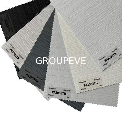 comprar 100% poliéster con recubrimiento blanco de patrón plano Poliéster persianas de rodillo Tejidos para ventanas Fabricación en línea