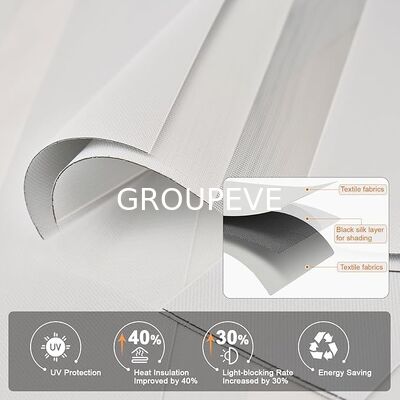 comprar Día y noche Zebra persianas de rodillo Filtración de luz 100% poliéster persianas de ventana personalizables Fabricación en línea