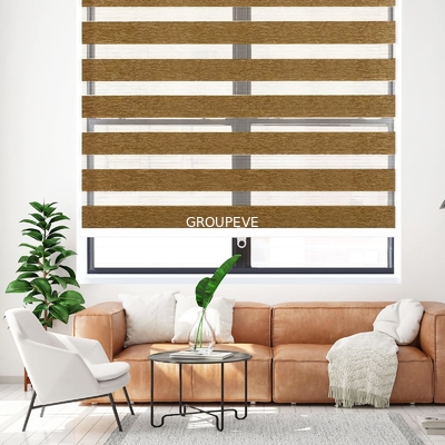 Un buen precio. Lujo sin cable Zebra Roller Blind 100% de tela Ventana Cortinas de sombreado en línea